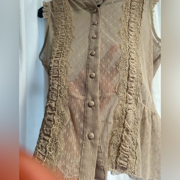 Free People  sleeveless Button-Down shirt/ Size M - Picture 4 of 6